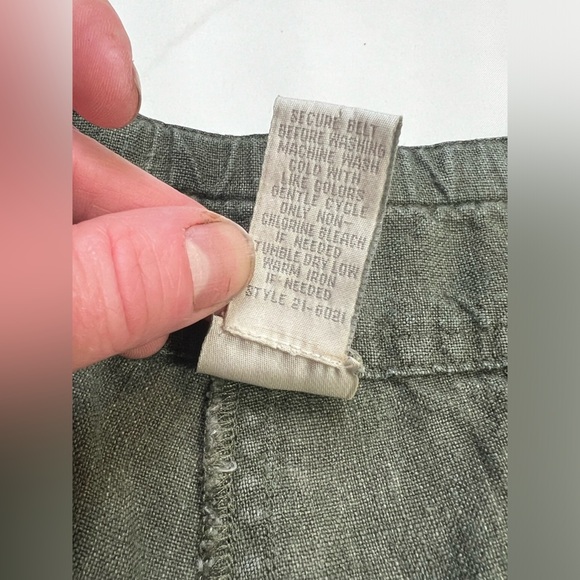 J. JILL Olive green 💯 Linen pants size 10. - Picture 7 of 9